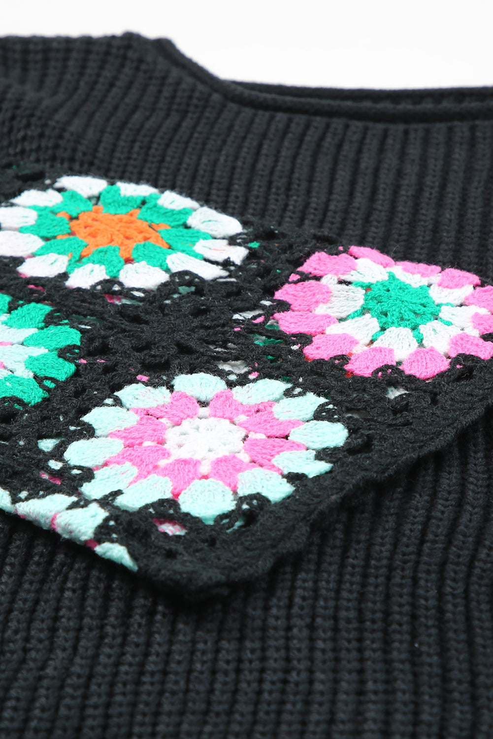Rose Crotchet Knit Sweater