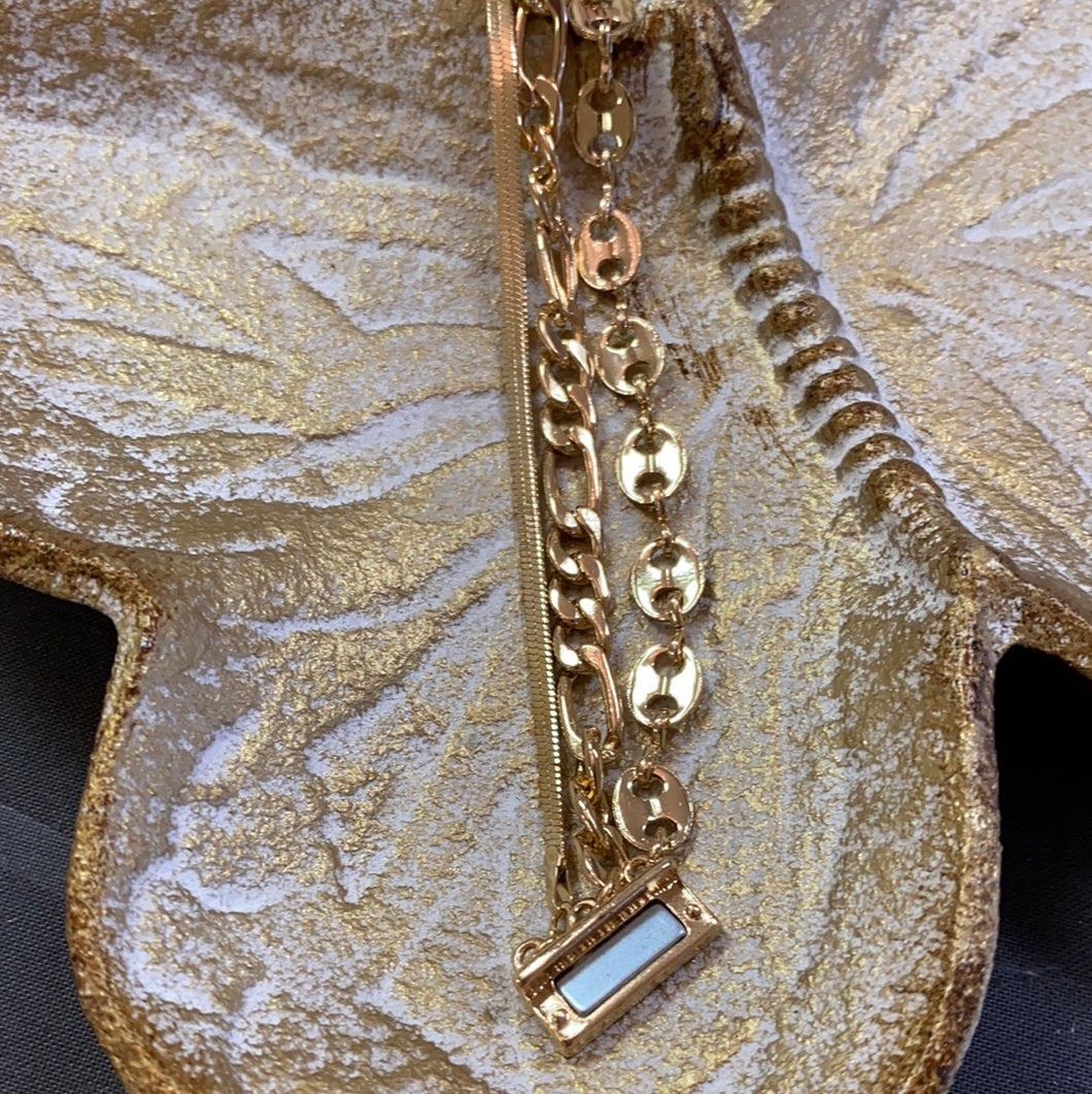 Gold Contrasting Magnetic Closure Bracelet